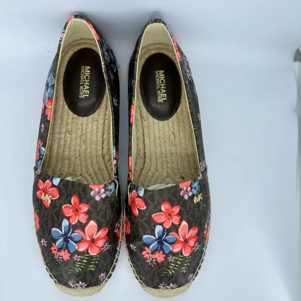 New!Michael Kors Womens Kendrick Slip-On Brown Floral signature logo siz… - Picture 6 of 16